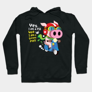 A strong pig ride a scooter 5 Hoodie